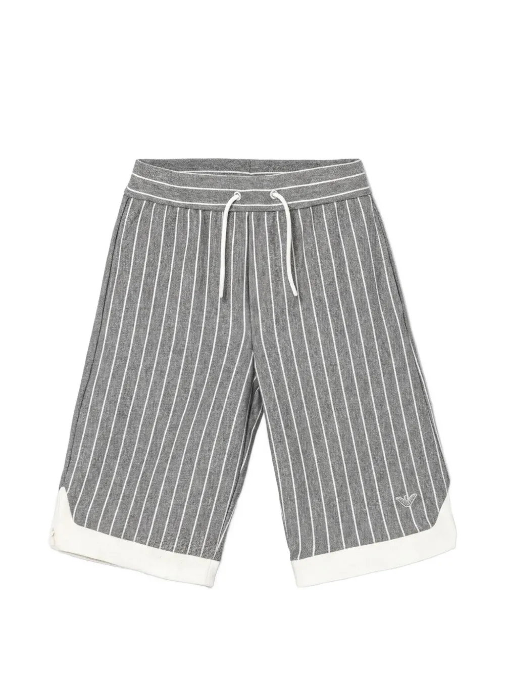 Emporio Armani Kids striped drawstring shorts - Grigio