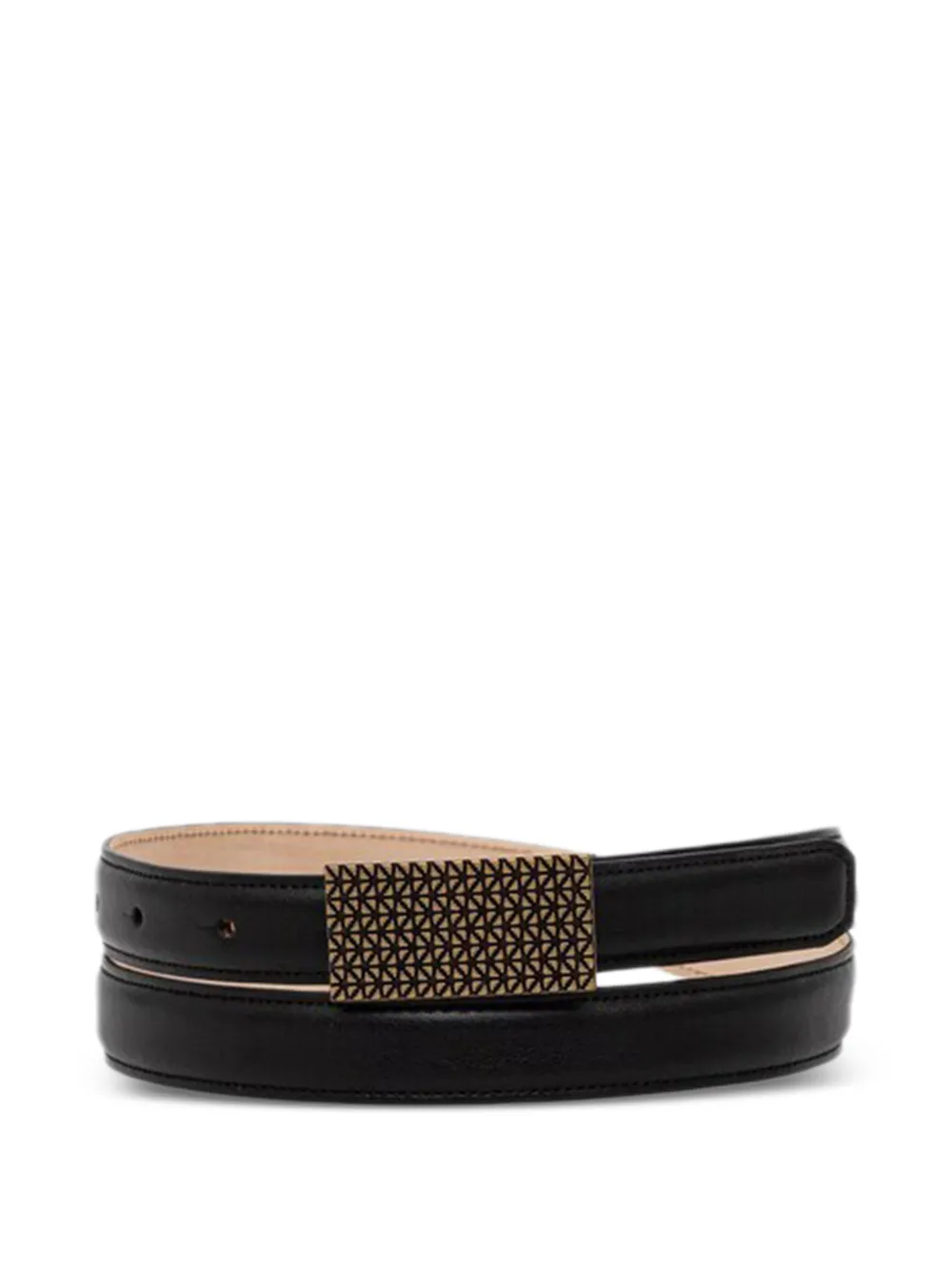 Emporio Armani patterned-buckle belt - Nero