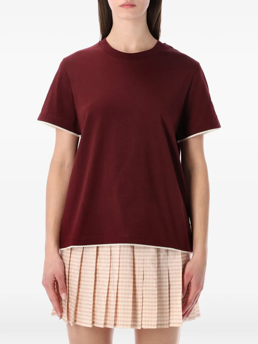 Moncler T-shirt met ronde hals Rood