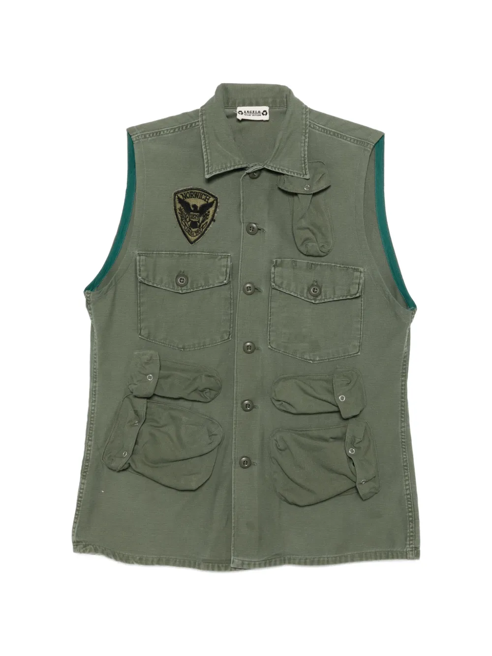 olive green buttoned vest