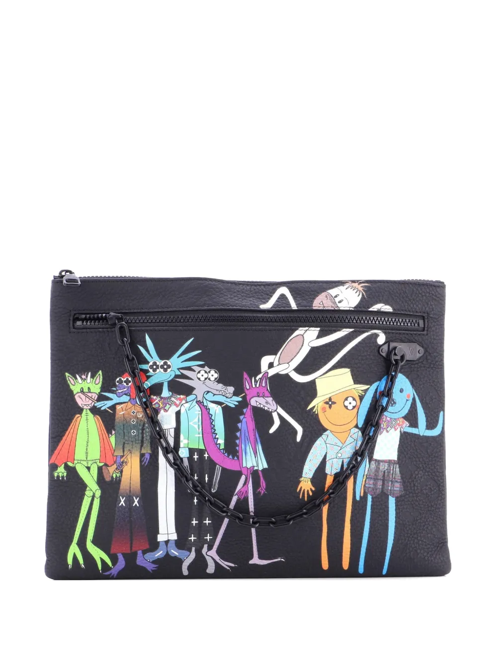 Louis Vuitton Pre-Owned LV Friends A4 Pouch Printed Monogram Taurillon Leather clutch bag - Schwarz