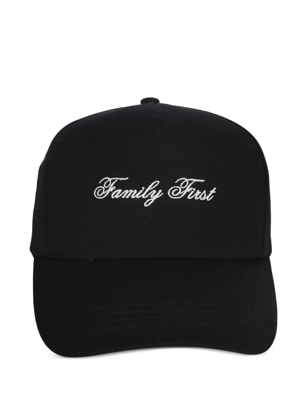 Family First embroidery baseball hat - Nero
