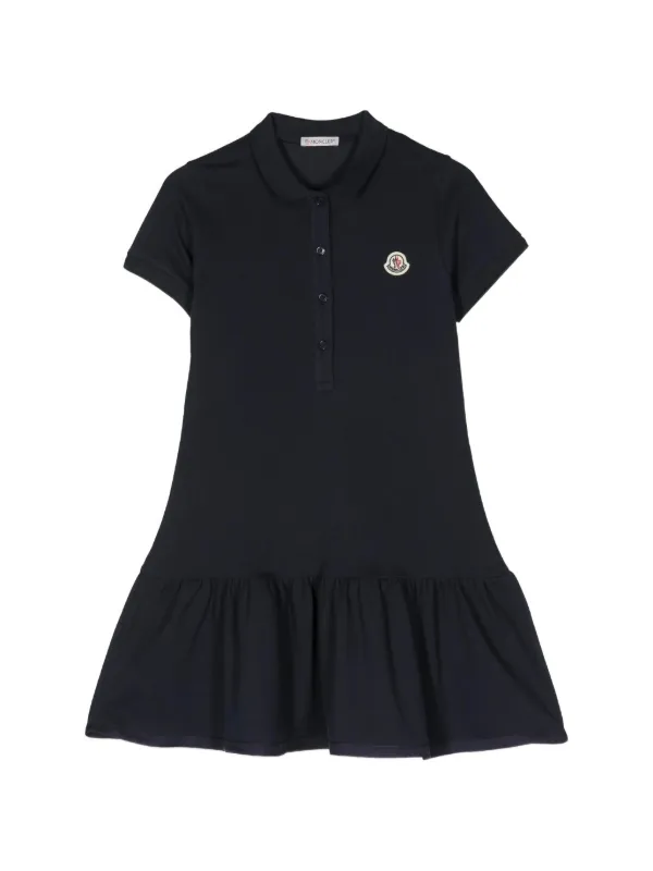 MONCLERワンピース Moncler Enfant ピケ シャツワンピース | ブルー | FARFETCH JP