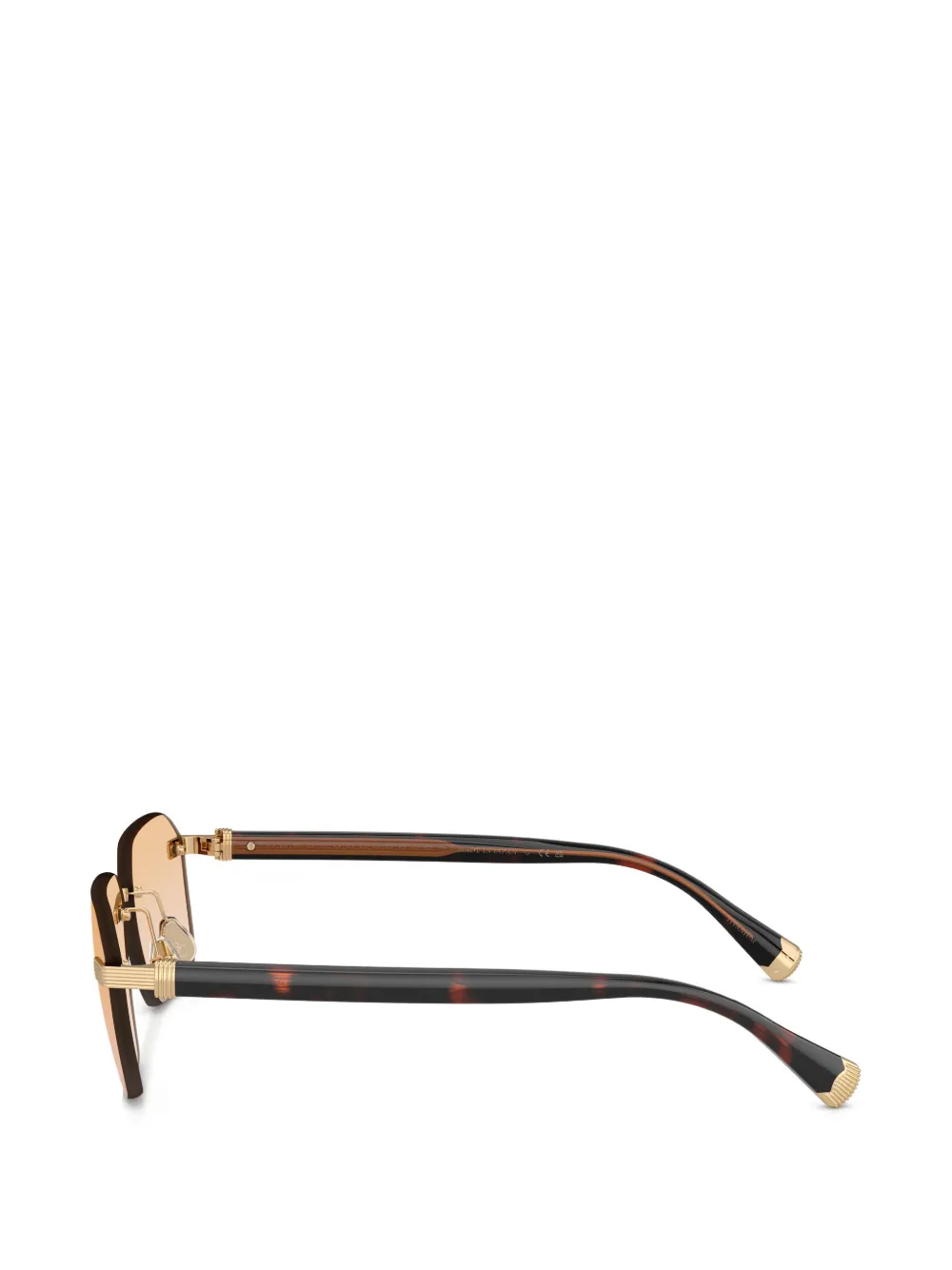  Brunello Cucinelli Rectangle-frame Sunglasses - Brown 