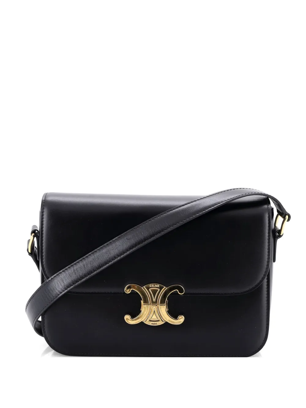 Celine Pre-Owned Triomphe Shoulder Bag Smooth Calfskin Medium crossbody bag - Nero