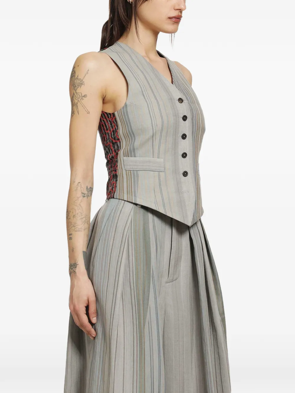 Vivienne Westwood Liberty gestreept gilet Grijs