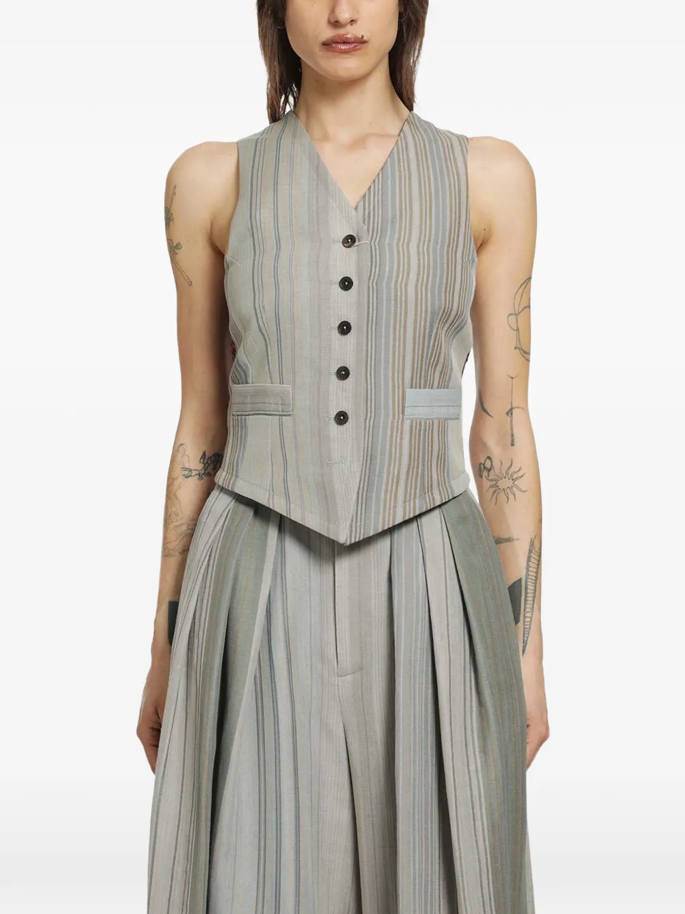 Vivienne Westwood liberty striped waistcoat - Grigio