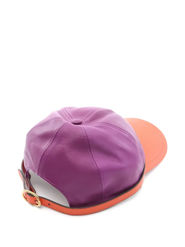 Gucci Pre-Owned バイカラー レザーキャップ | パープル | FARFETCH JP