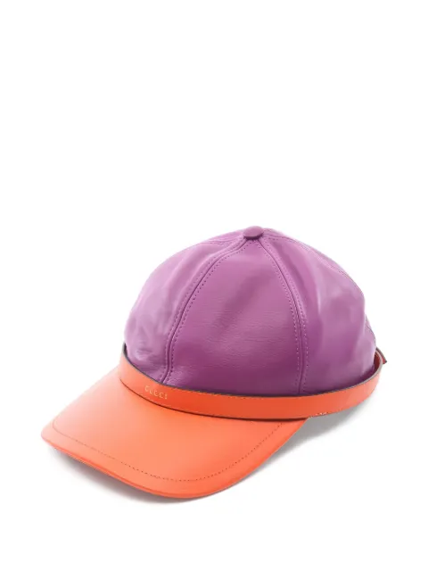 Gucci Pre-Owned two-tone leather cap