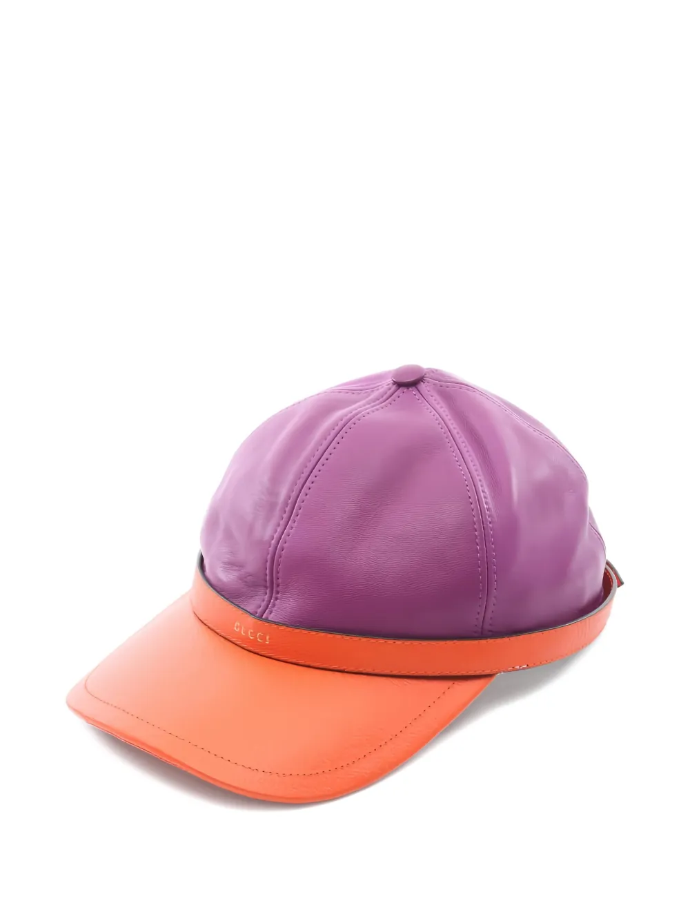 Gucci Pre-Owned Cappello bicolore in pelle anni 2020 - Viola
