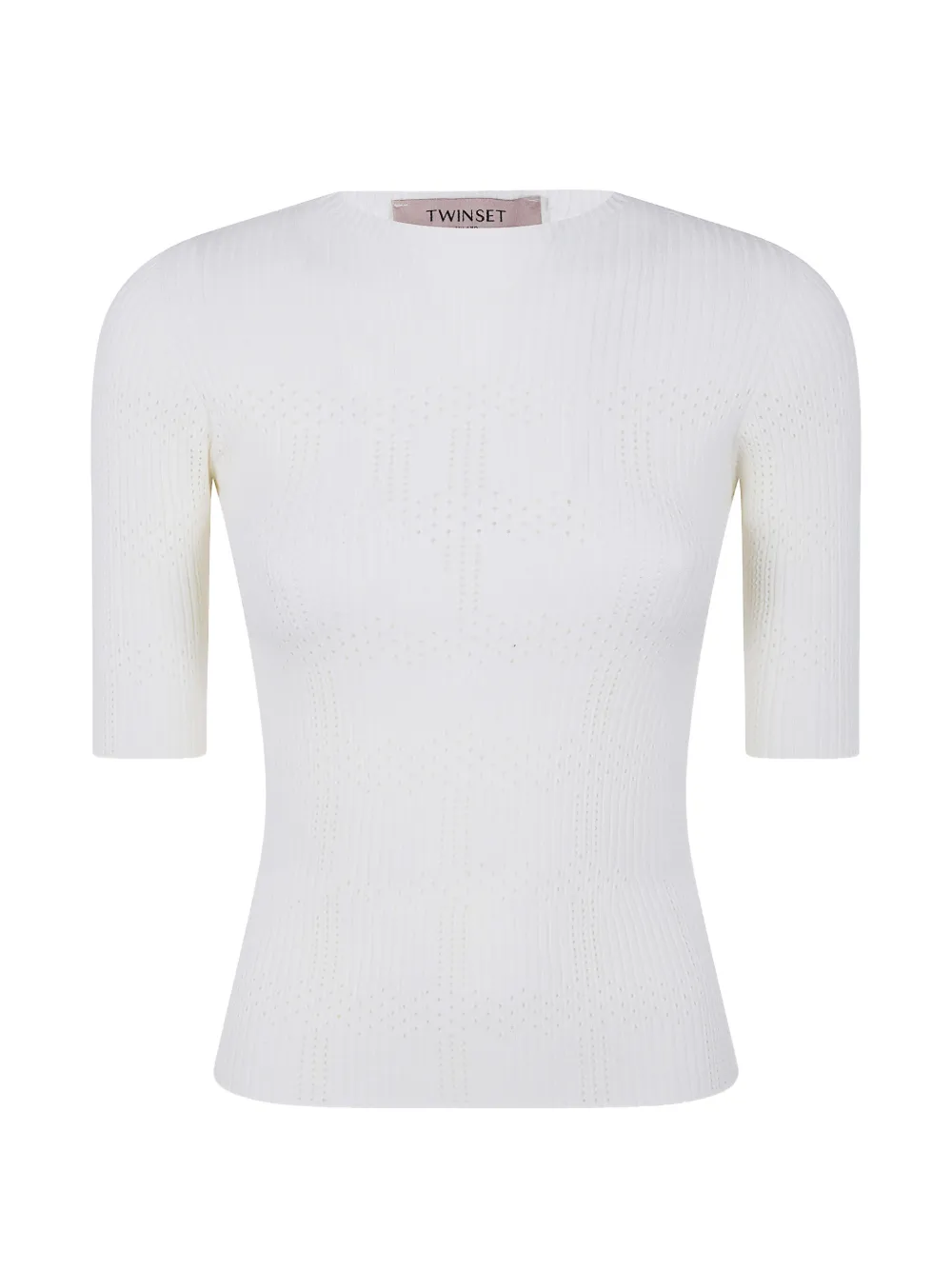 TWINSET ribbed knitted top - Bianco