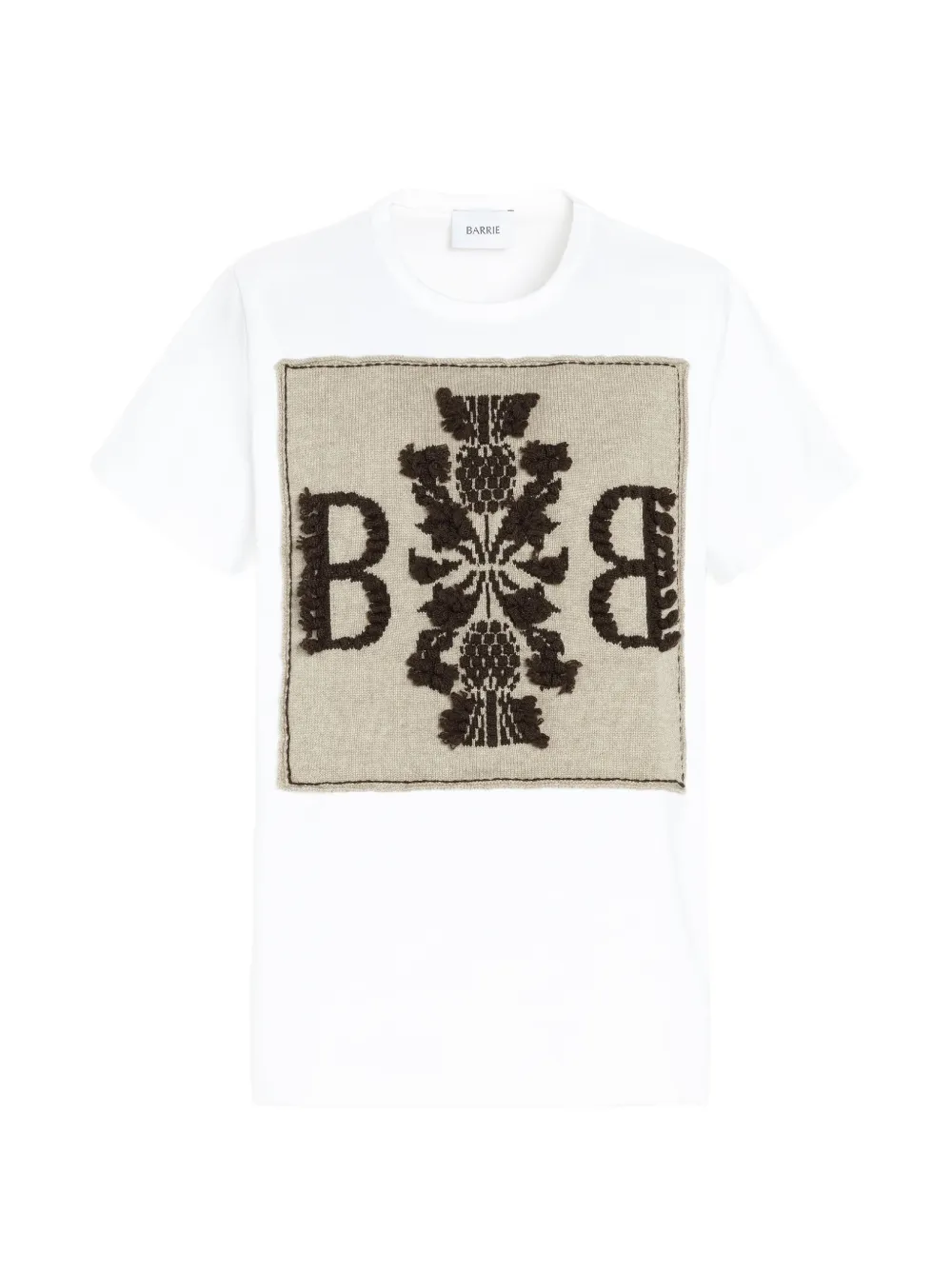 Barrie Cashmere-patch T-shirt In White