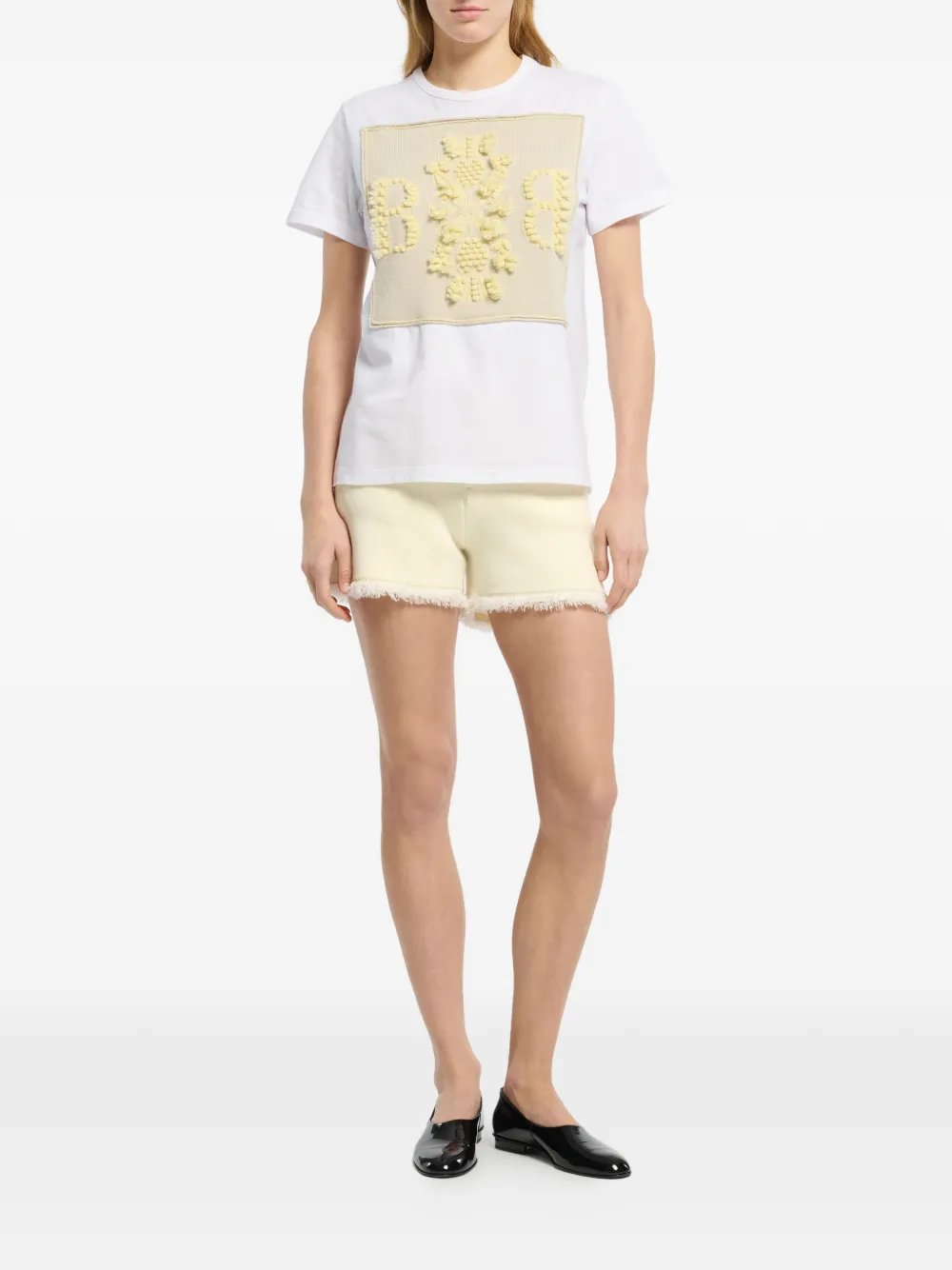Barrie Kasjmier T-shirt met logopatch Wit