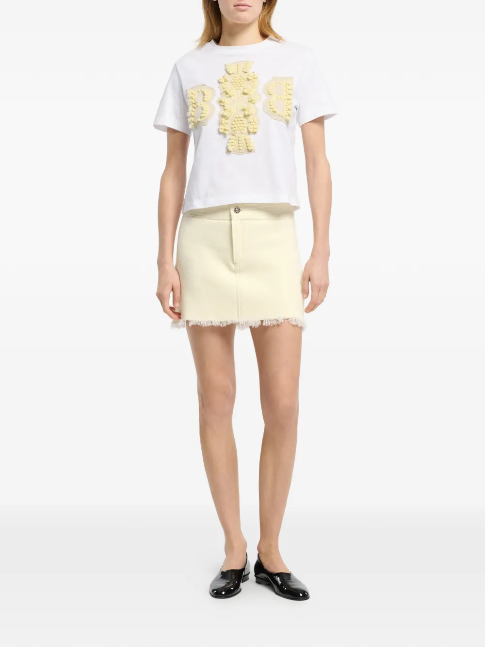 Barrie Cropped T-shirt Wit
