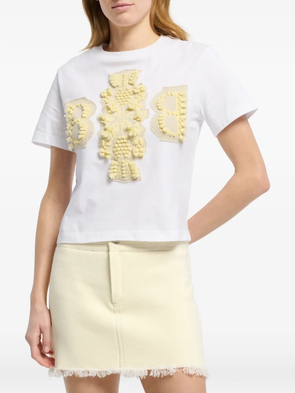 Barrie Cropped T-shirt Wit