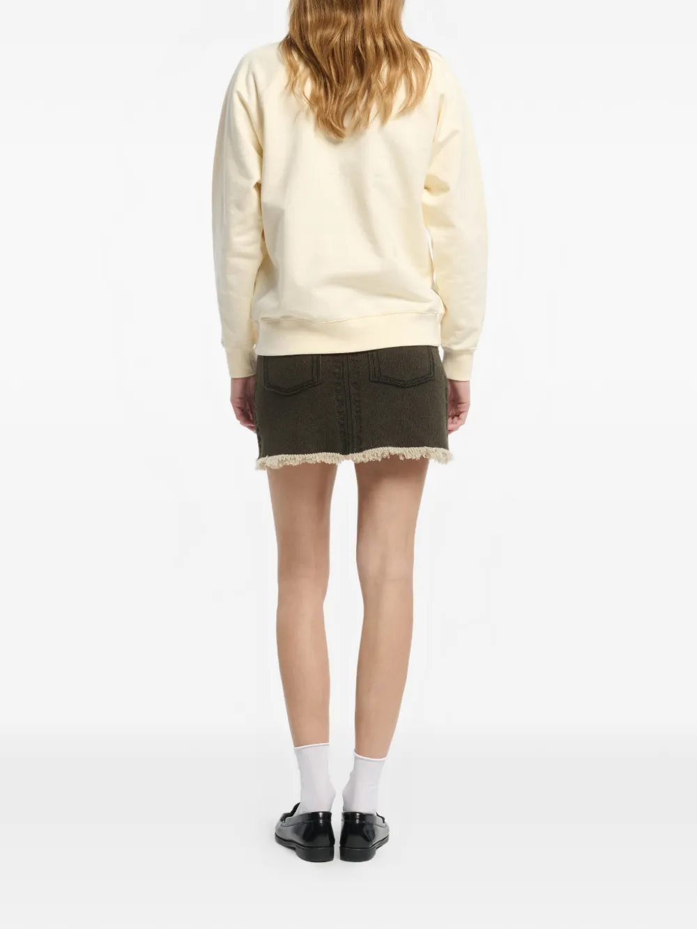 Barrie Sweater met kasjmier-patch en logo Beige