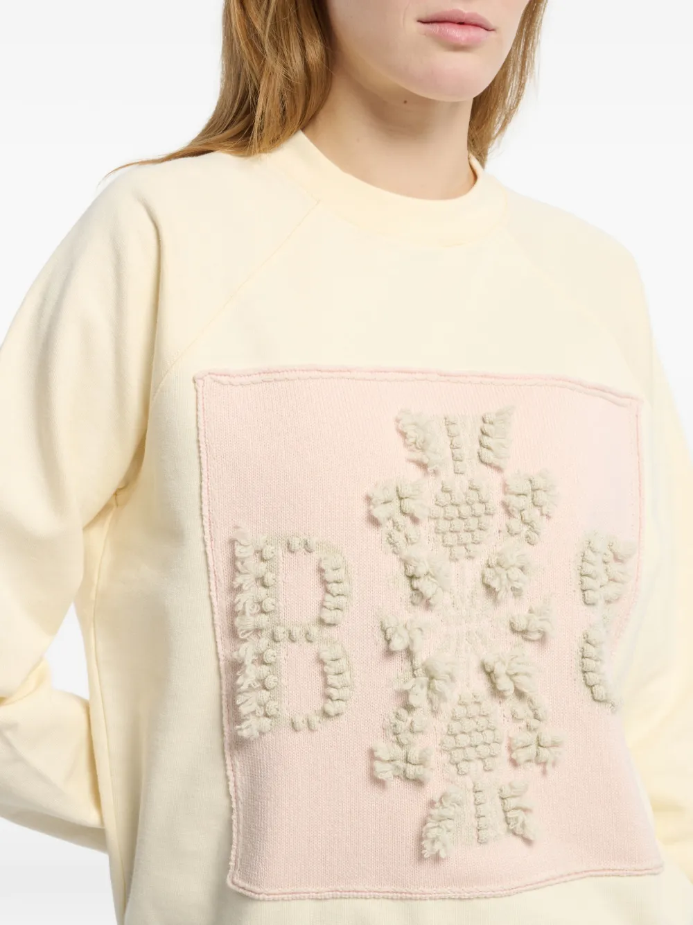 Barrie Sweater met kasjmier-patch en logo Beige