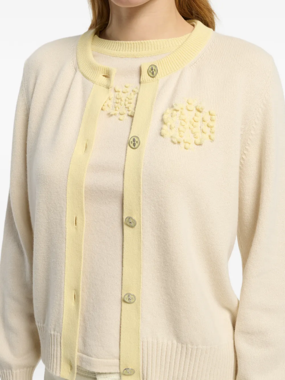Barrie Kasjmier vest met b-logo Beige