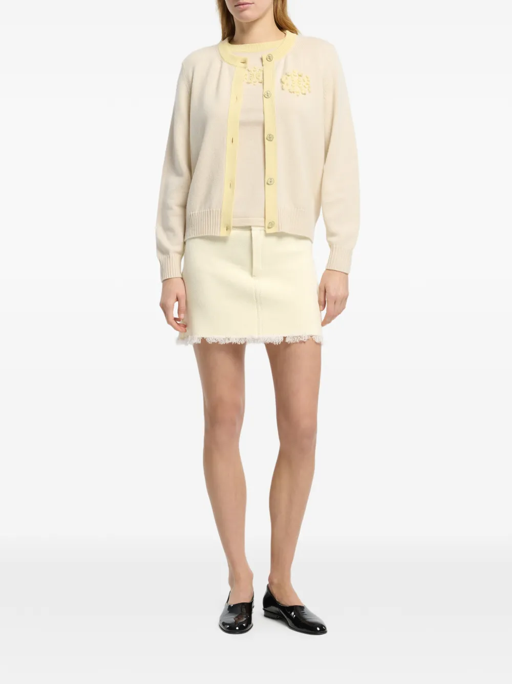 Barrie Kasjmier vest met b-logo Beige