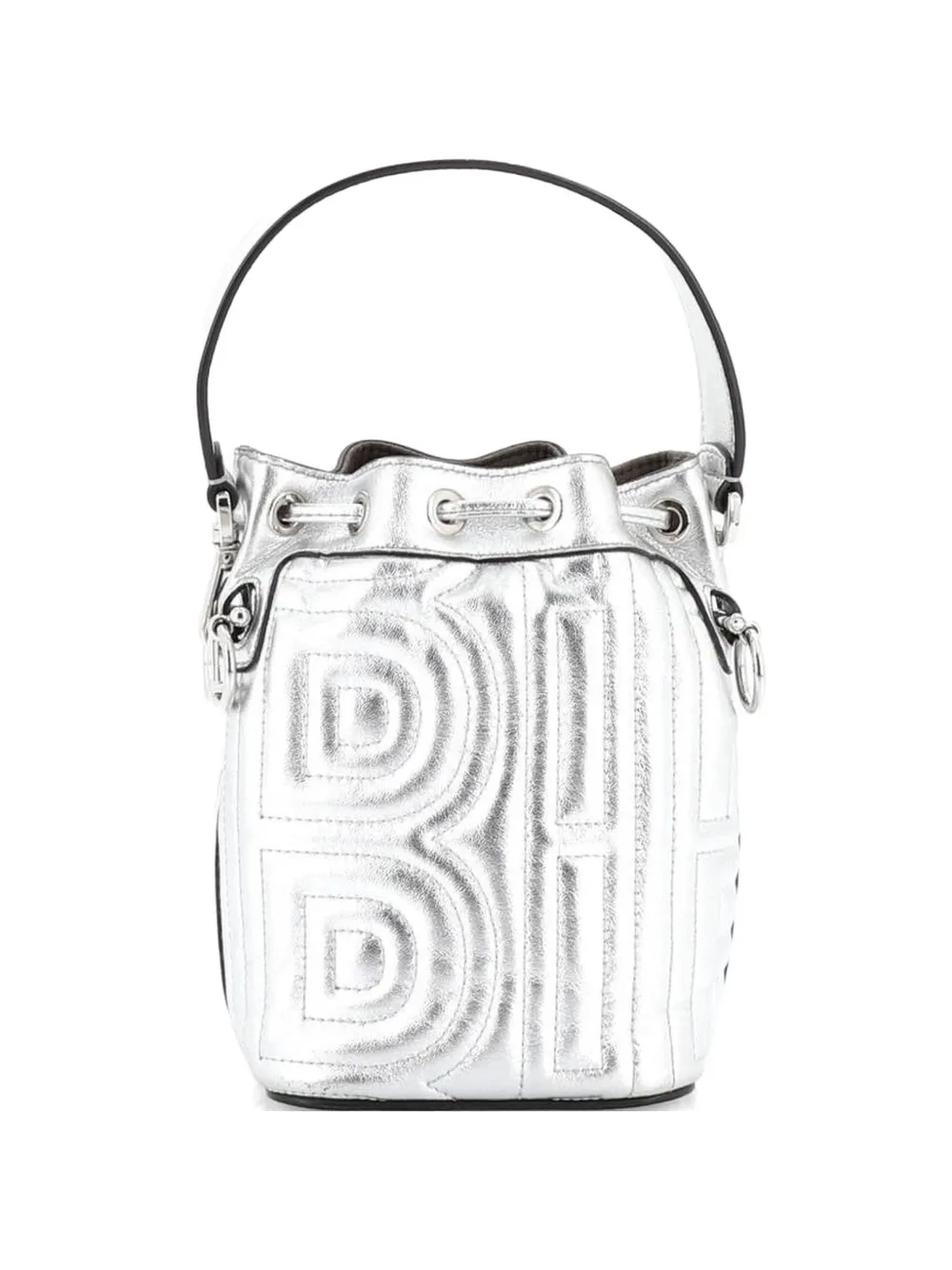 Fendi Pre-Owned Mon Tresor Zucca Embossed Leather Mini bucket bag - Effetto metallizzato