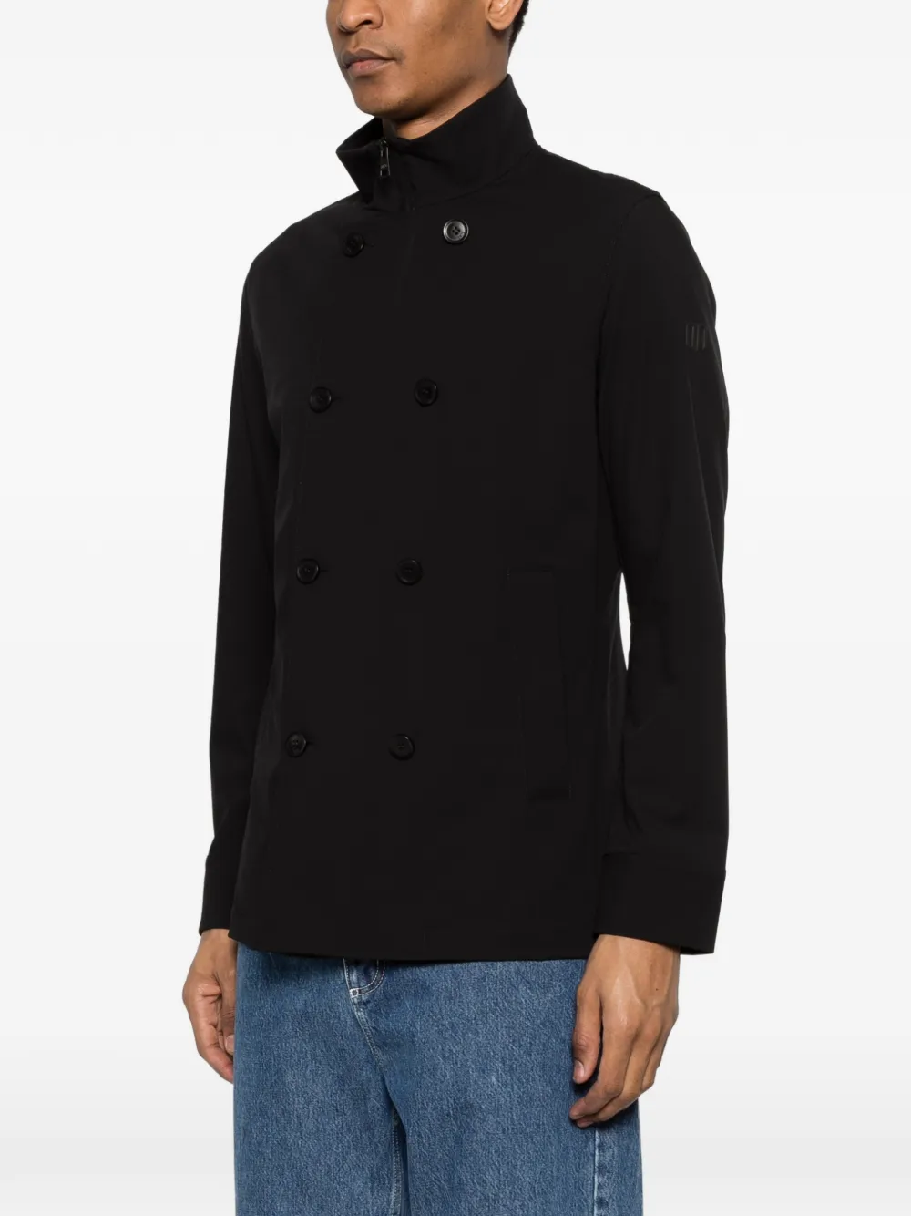  Duno Double-breasted Tauris Coat - Black 