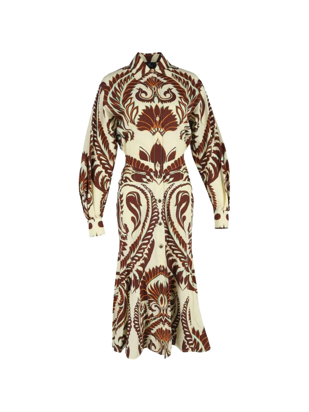 Etro Vintage paisley-print midi shirt dress - Toni neutri