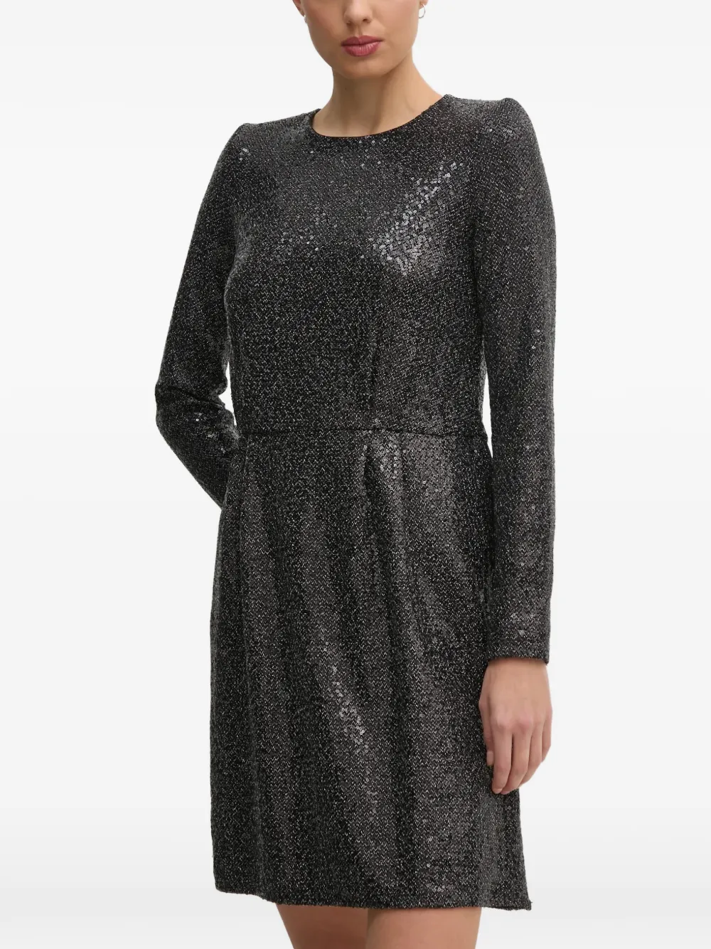 Benetton Sequin Open-back Dress In Black