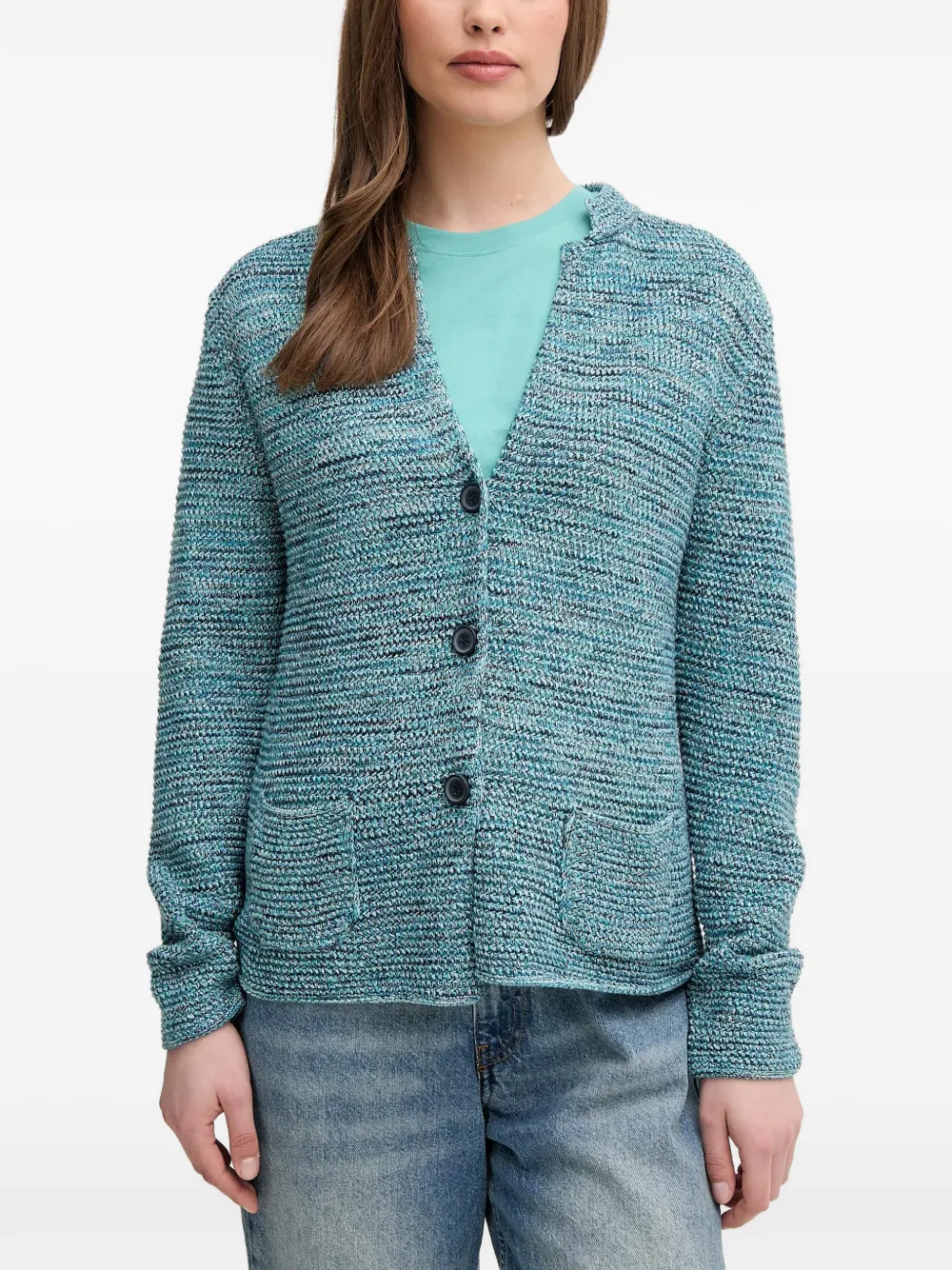 Benetton cardigan à boutonnière - Vert