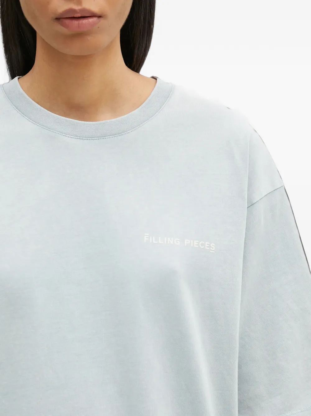 Filling Pieces logo-print drop-shoulder T-shirt Grijs