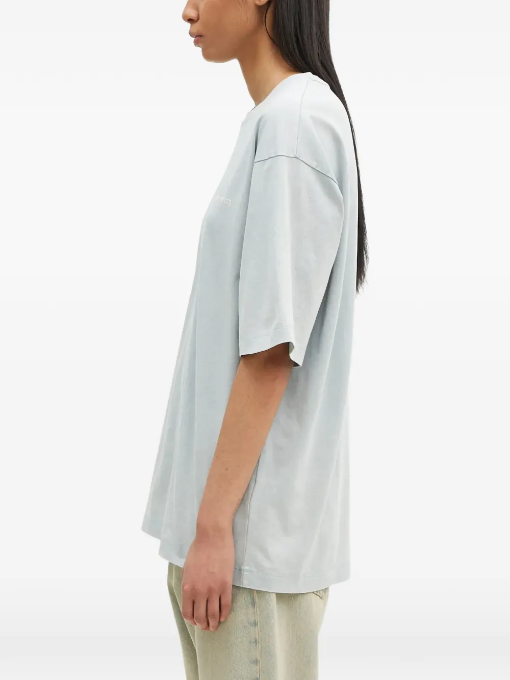 Filling Pieces logo-print drop-shoulder T-shirt Grijs