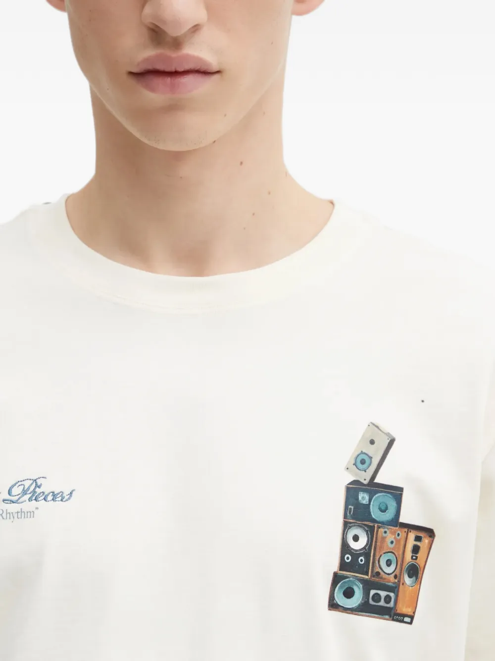 Filling Pieces T-shirt met grafische print Beige
