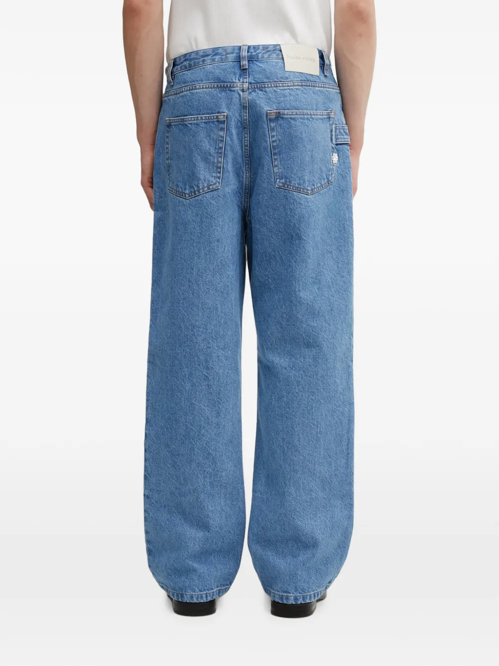 Filling Pieces Carpenter jeans met geborduurd logo Blauw