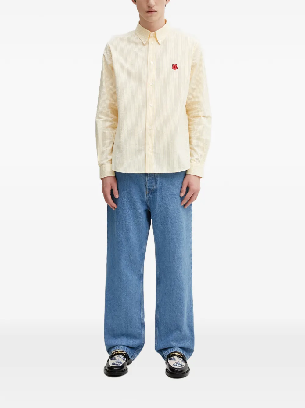 Filling Pieces Carpenter jeans met geborduurd logo Blauw