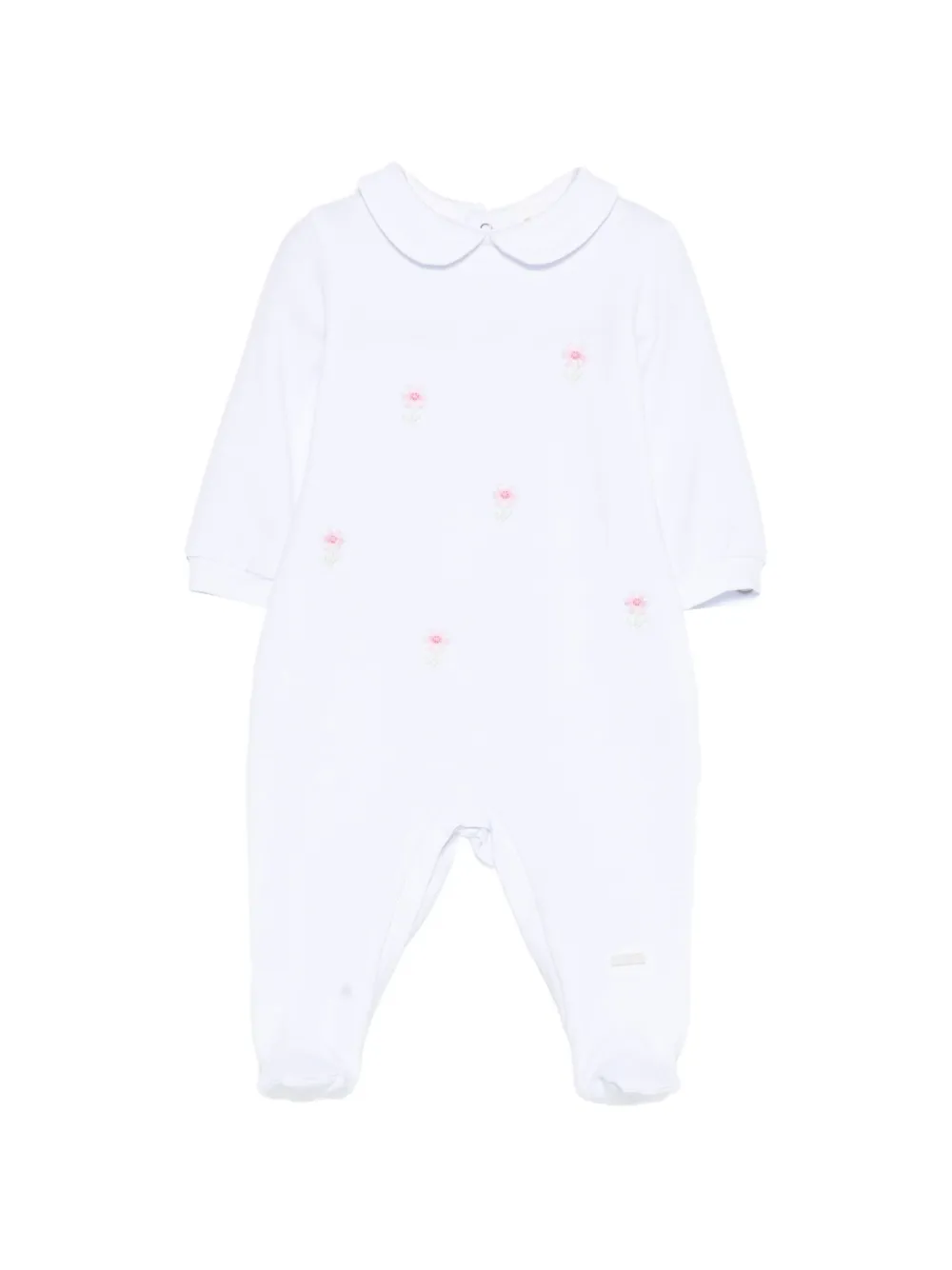 LALALU Peter-Pan collar floral pajama - Bianco