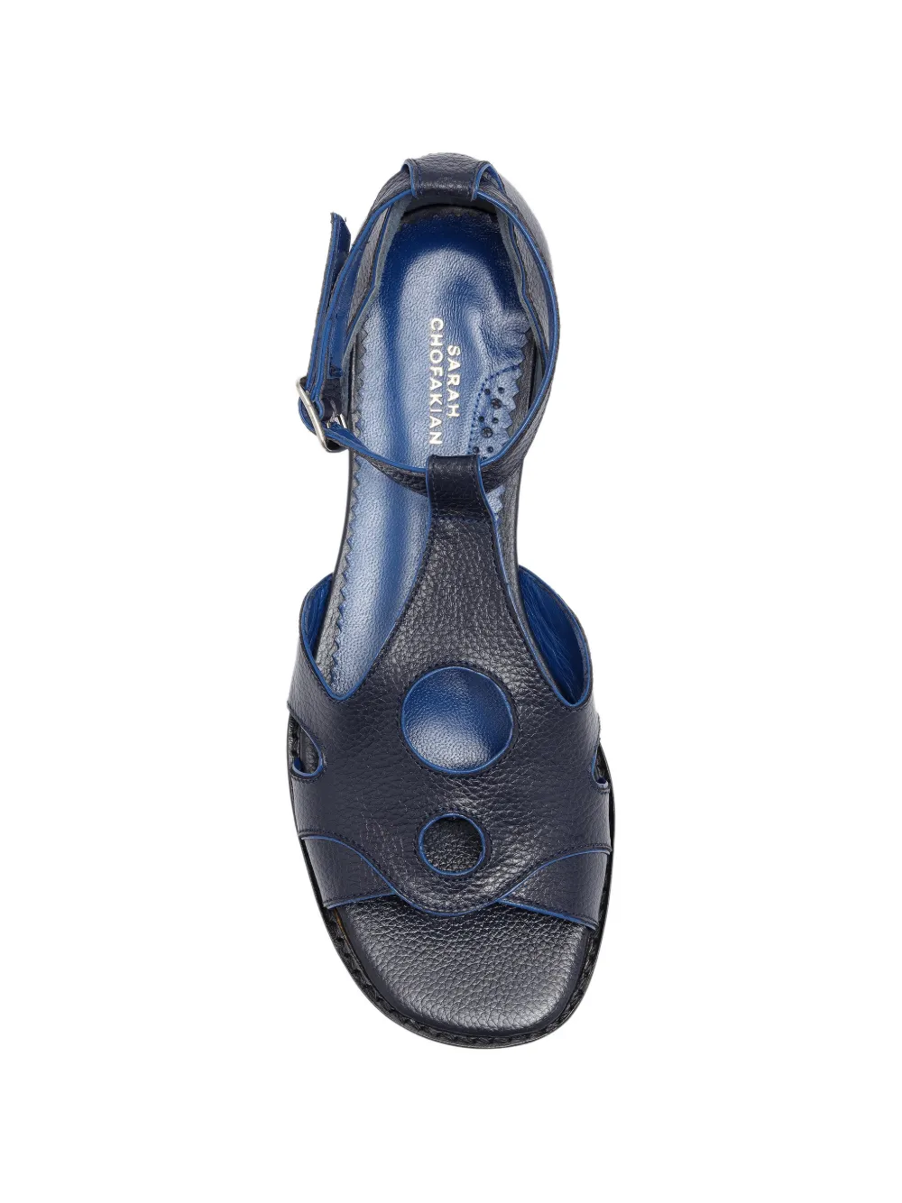 Sarah Chofakian Porto Cervo cutout ankle strap sandals Blauw
