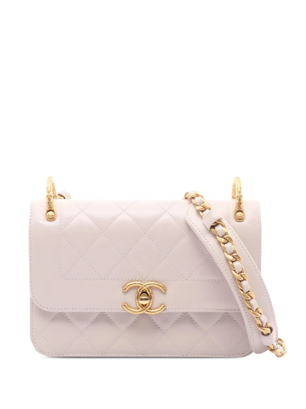 샤넬 프리오운드 2021-2025 CC 퀼팅 램스킨 플랩 체인 크로스 백 N2BZS7TMQF76Y9HP