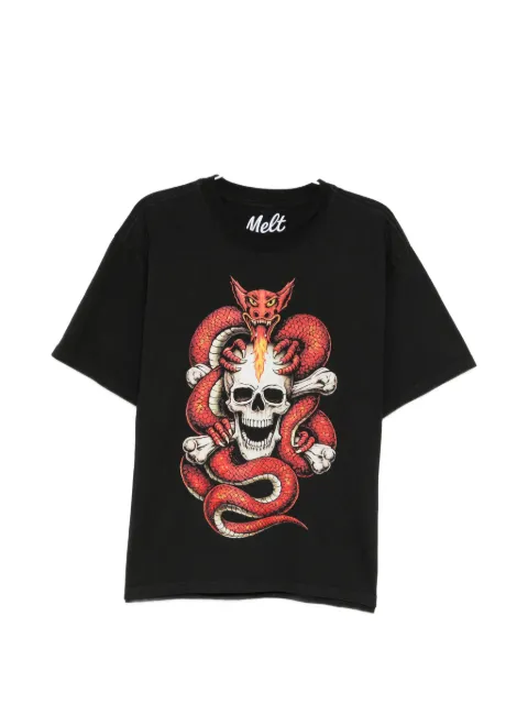 Melt skull print T-shirt