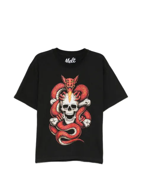 Melt skull print T-shirt