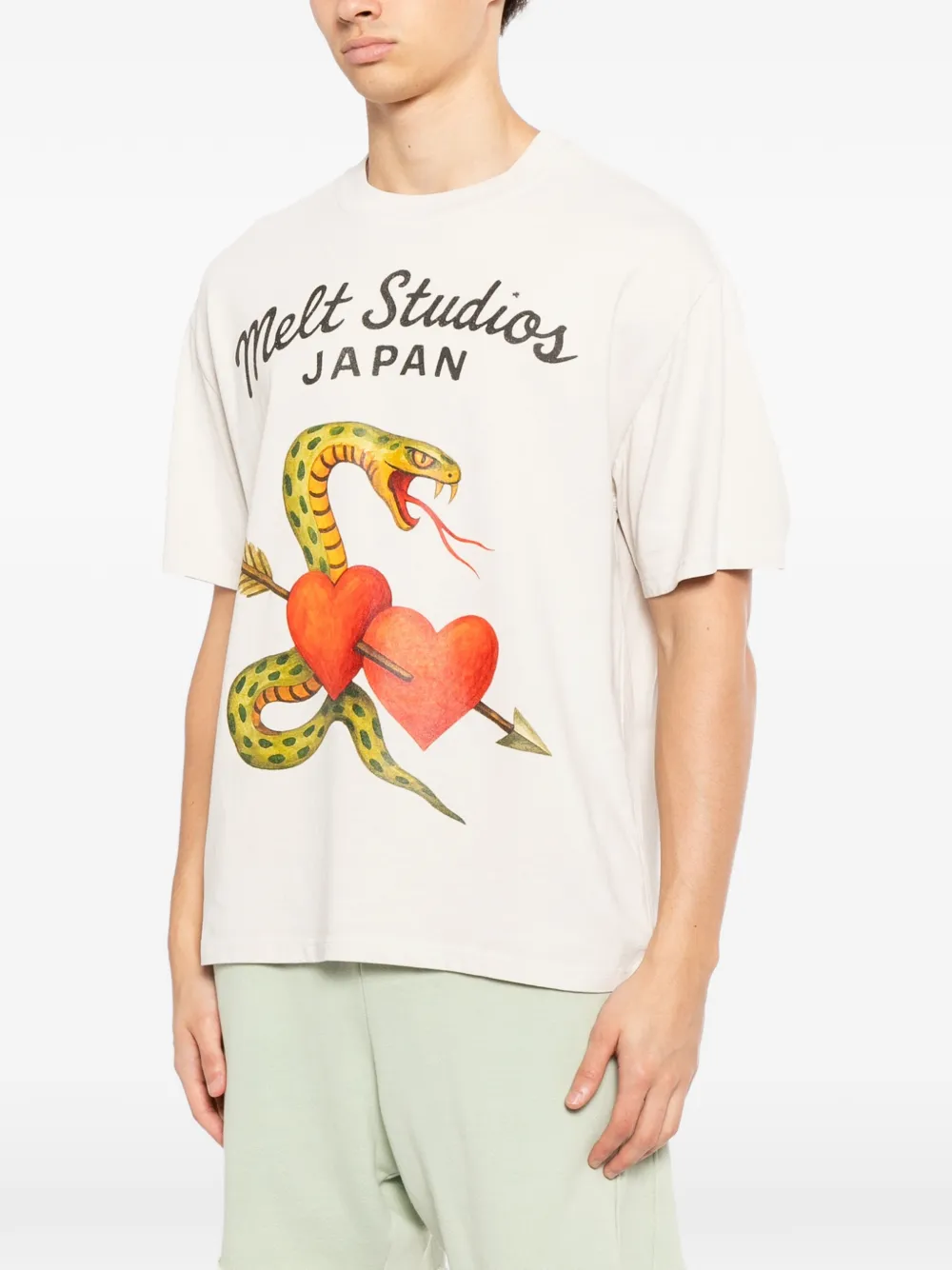  Melt Snake-print T-shirt - Neutrals 