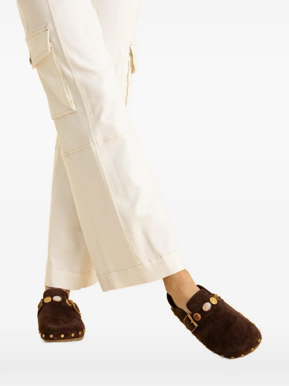 Veronica Beard Fern verfraaide muiltjes Bruin