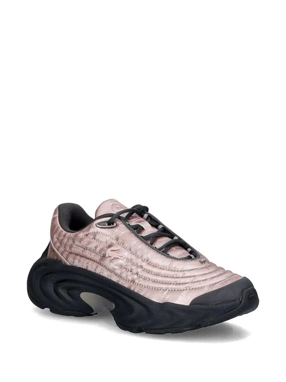 Lacoste quilted lace-up sneakers Roze