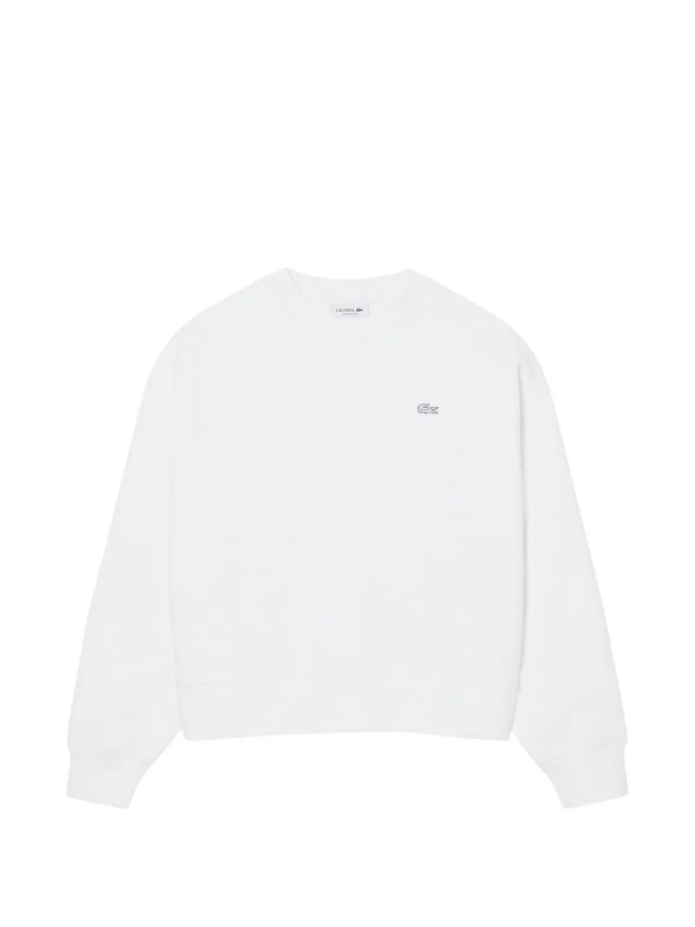 Lacoste Crew-neck Logo Sweatshirt In ホワイト