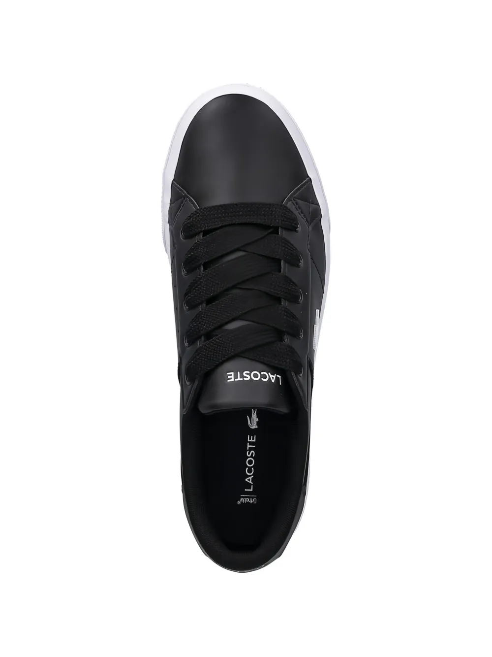 Lacoste Ziane leren sneakers met plateauzool en logo-detail Zwart