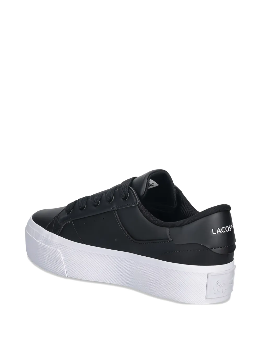 Lacoste Ziane leren sneakers met plateauzool en logo-detail Zwart