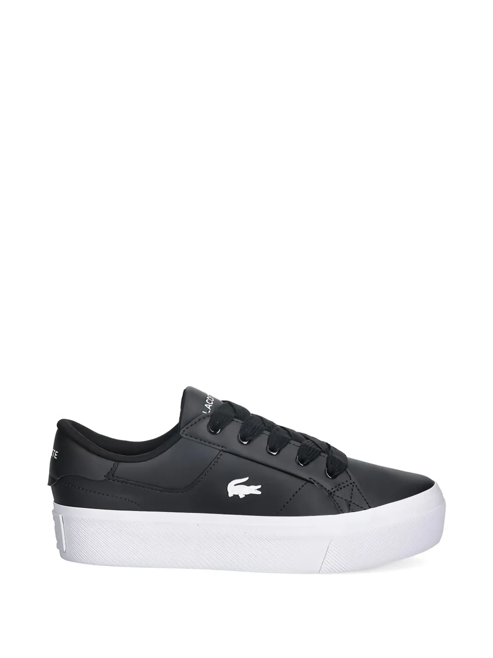 Lacoste Ziane leren sneakers met plateauzool en logo-detail Zwart