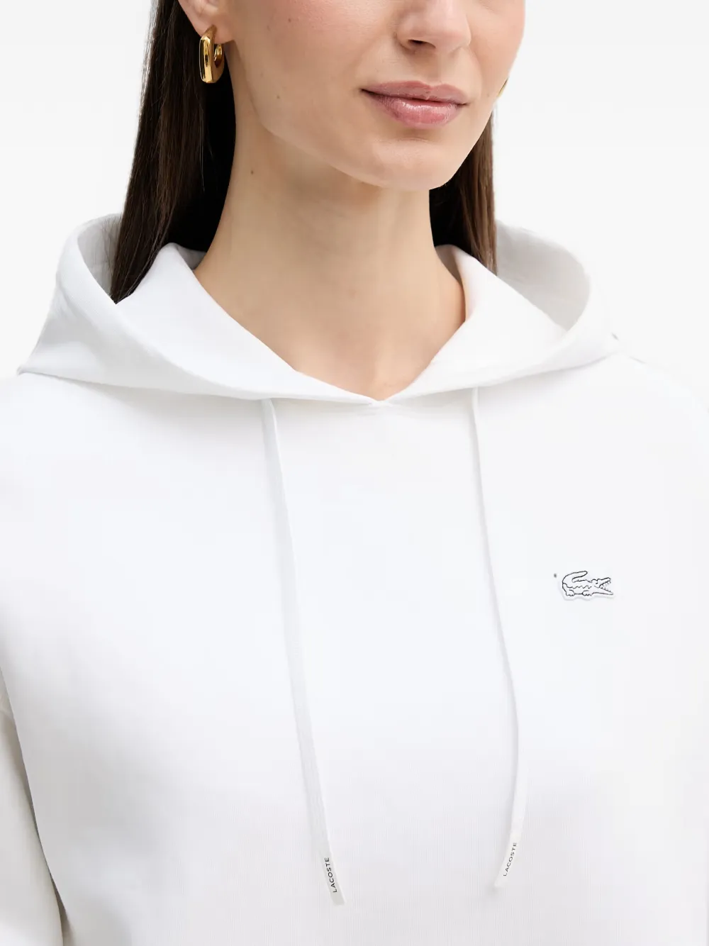 Lacoste Hoodie met trekkoord Wit