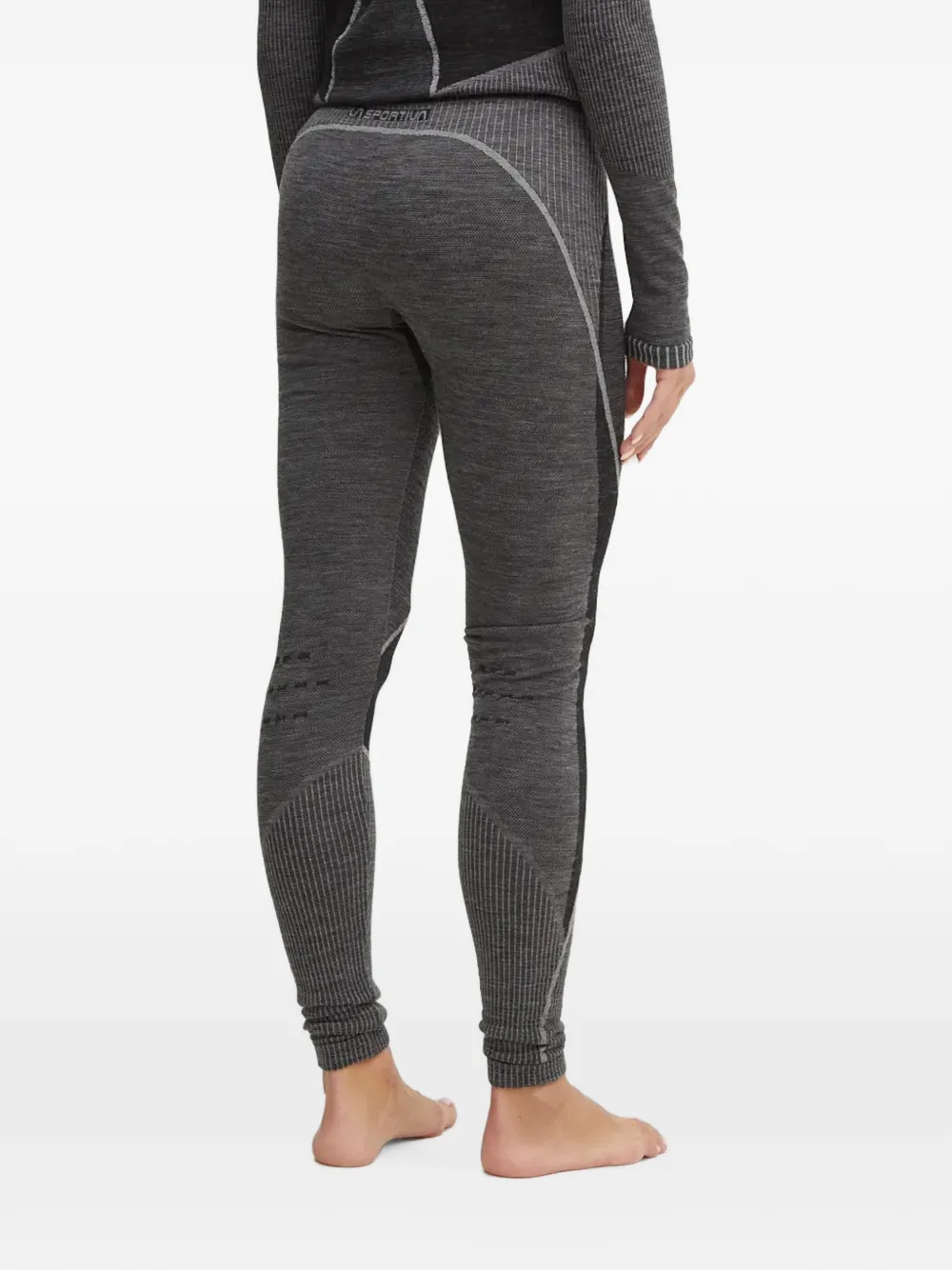 La Sportiva panelled ribbed-knit functional leggings Grijs