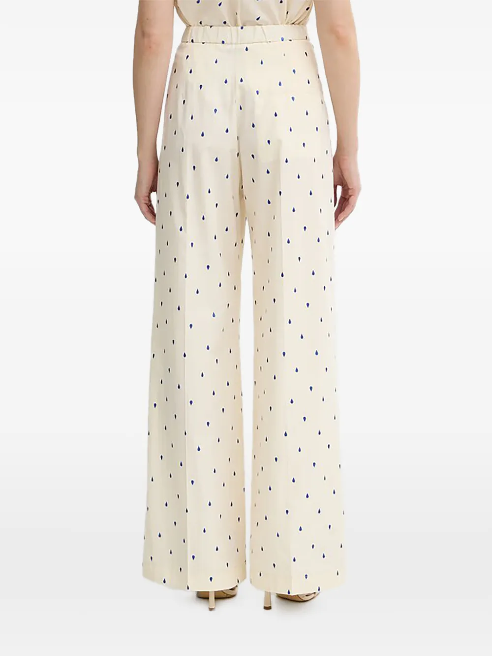Forte Broek met druppelprint Beige