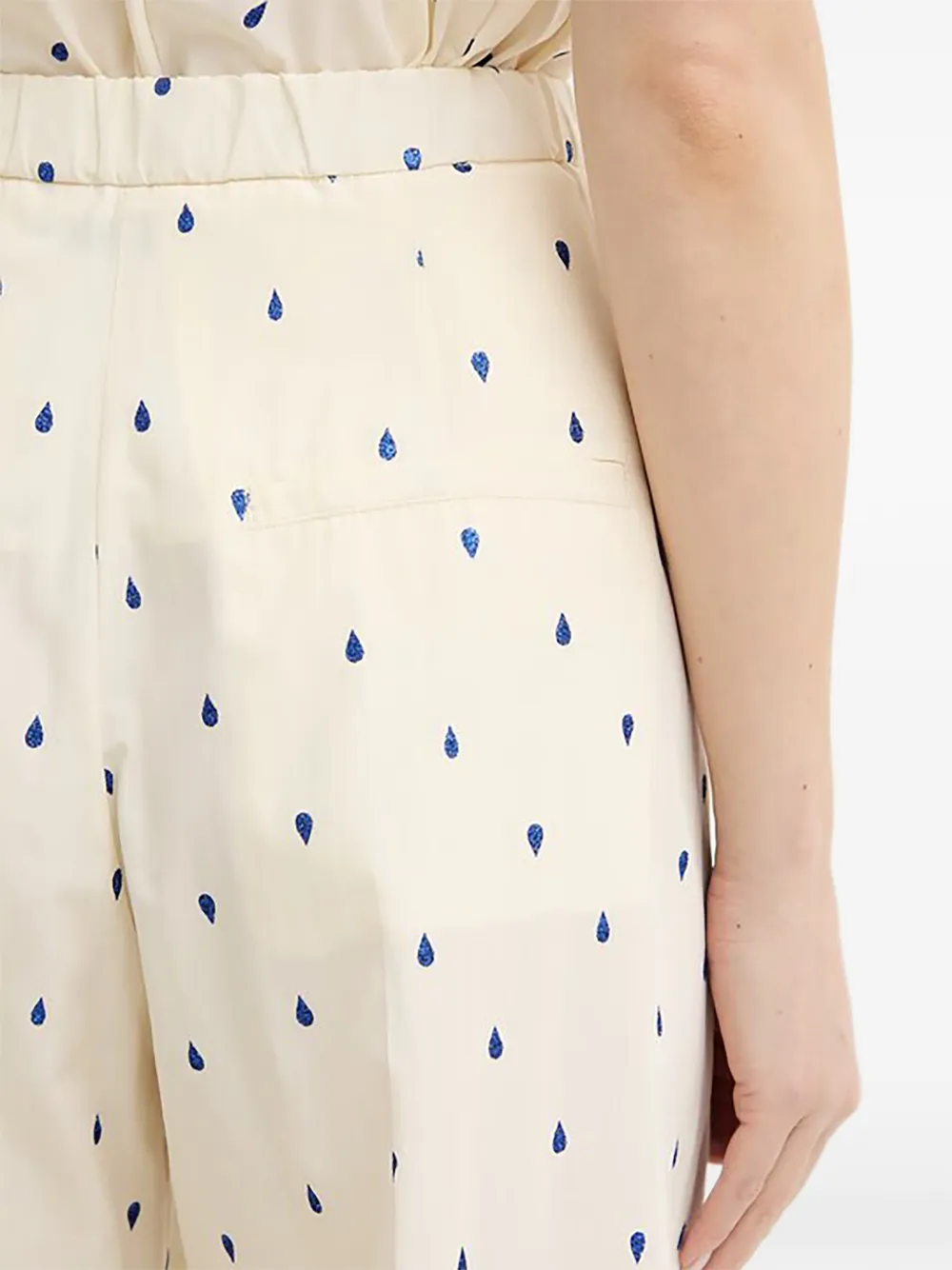 Forte Broek met druppelprint Beige
