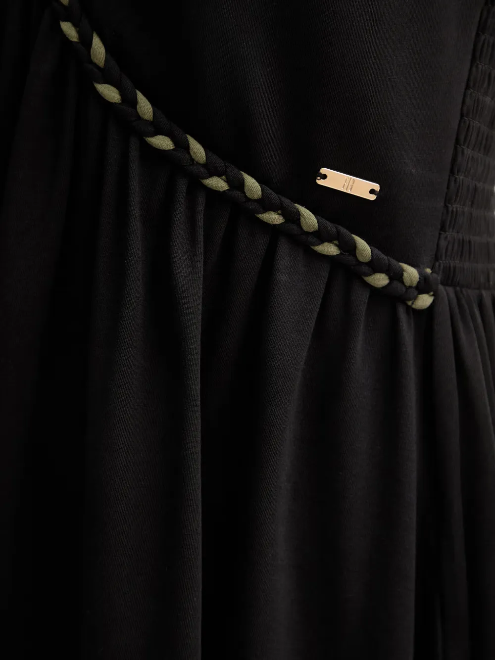 FRACOMINA Midi-jurk met V-hals Zwart